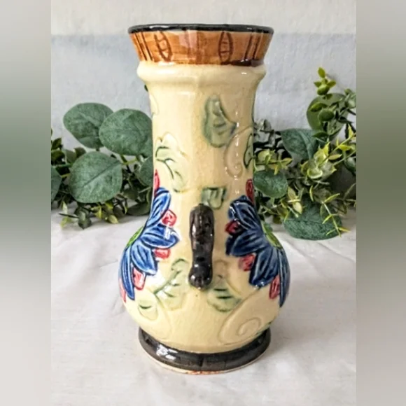 Antique Japanese Moriyama Hand Painted Vase - Double Handles - Picture 4 of 10